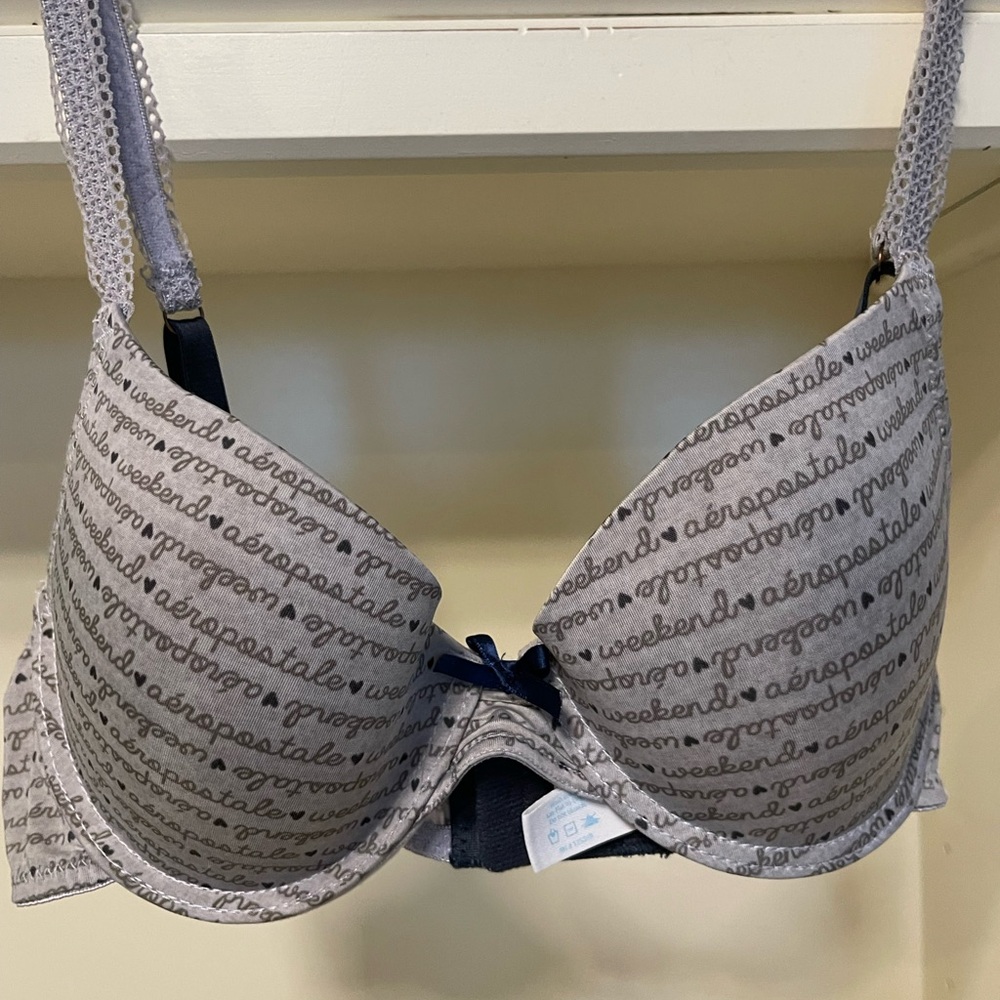 Aeropostale Gray Printed Bra